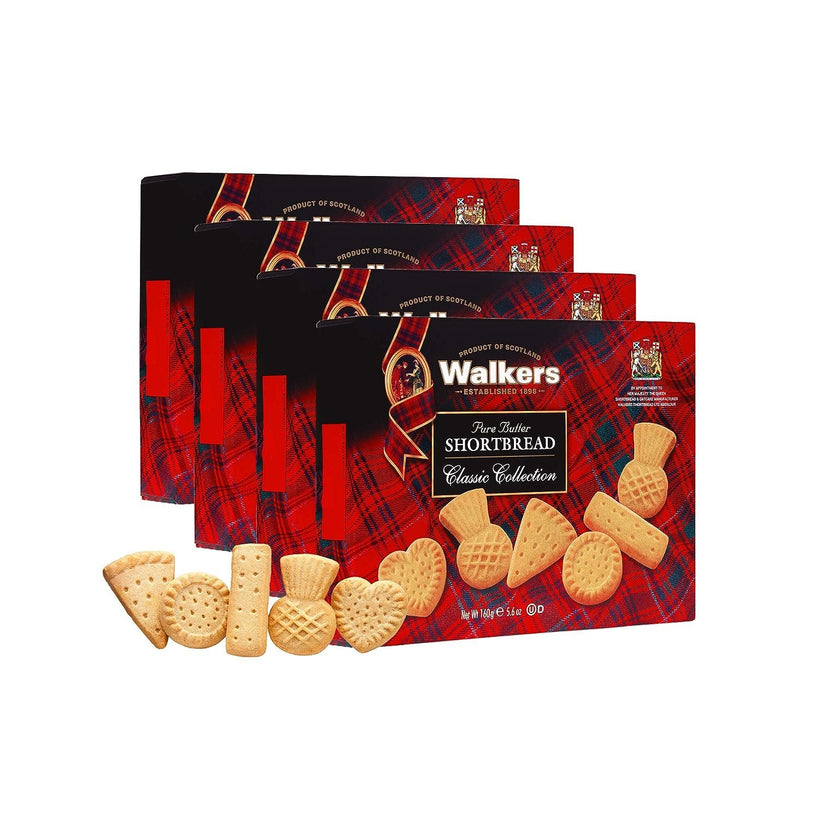 Walker's Shortbread Assorted Cookies, Pure Butter Shortbread Cookies, 5.6 Oz (Pack of 4)