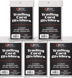 (5) BCW Brand Trading Card Divider Cards - 10-Pack - TCD - 50 Cards Total