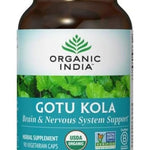 ORGANIC INDIA Gotu Kola Herbal Supplement - Adaptogen for Brain & Nervous System Support, Vegan, Gluten-Free, Kosher, USDA Certified Organic, Non-GMO, Calming, Mental Clarity - 90 Capsules