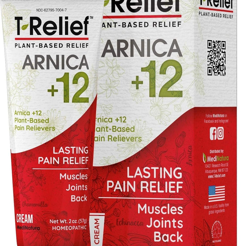 MediNatura T-Relief Natural Pain Relief with Arnica + 12 Plant-Based Pain Relievers