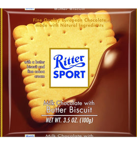 Ritter Sport, Milk Chocolate with Butter Biscuit, 3.5-Ounce Bars (Pack of 11)