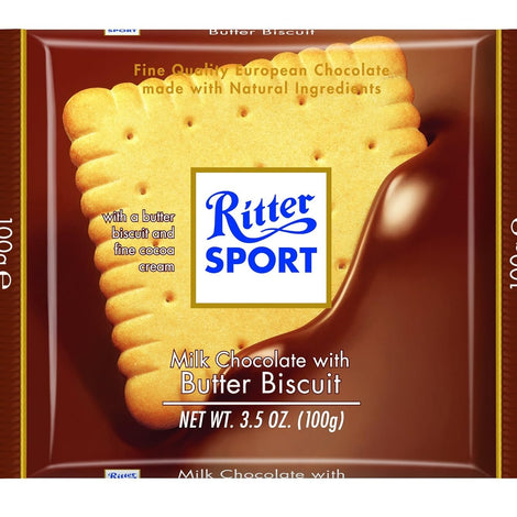Ritter Sport, Milk Chocolate with Butter Biscuit, 3.5-Ounce Bars (Pack of 11)