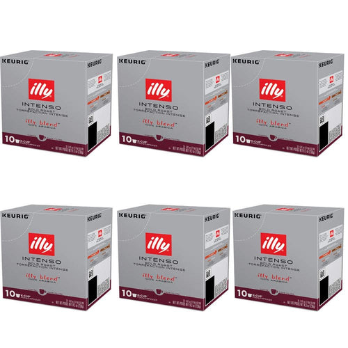 illy Intenso Dark Roast K-Cup Coffee Pods, 10 Count (Pack of 6)