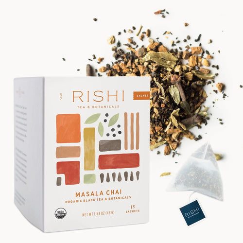 Rishi Tea Organic Masala Chai Black Tea Sachets, 15 Count