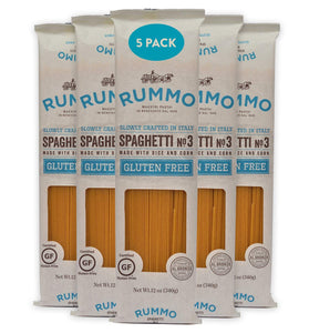 Rummo Italian Pasta GF Spaghetti No.3, Always Al Dente, Certified Gluten-Free (5 Pack, 12 Ounce Each)