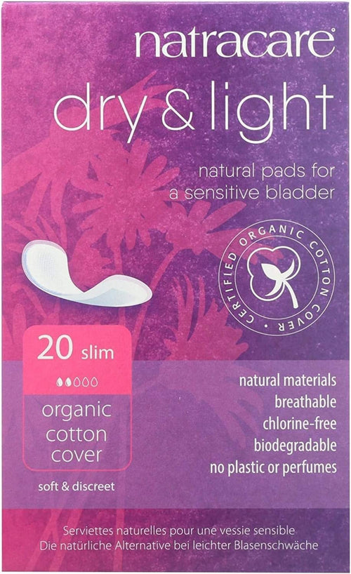 Natracare Dry & Light Slim Incontinence Pads, 20 Count (Pack of 6)