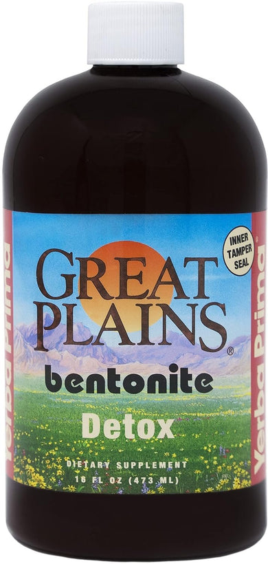 Yerba Prima Bentonite, Detox Pint, 16 Ounce - Liquid Clay Supplement - Food Grade - Natural Internal Cleanse