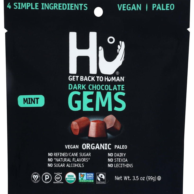 Hu Kitchen Organic Mint Dark Chocolate Gems, 3.5 OZ