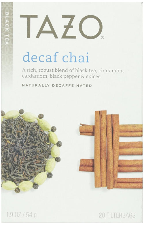 Tazo Chai Decaf Tea Bags, 20 Count (Pack of 6)