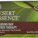 Desert Essence Tea Tree Therapy Cleansing Soap Bar 5 oz (2 Pack) Gluten Free, Vegan, Non-GMO - With Sustainably Harvested Palm Oil & Jojoba to Gently Cleanse & Nourish Skin; Good for Sensitive Skin