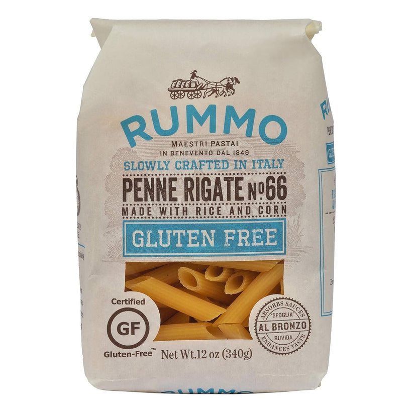 Rummo Italian Pasta GF Penne Rigate No.66, Always Al Dente, Certified Gluten-Free (12 Ounce Package)