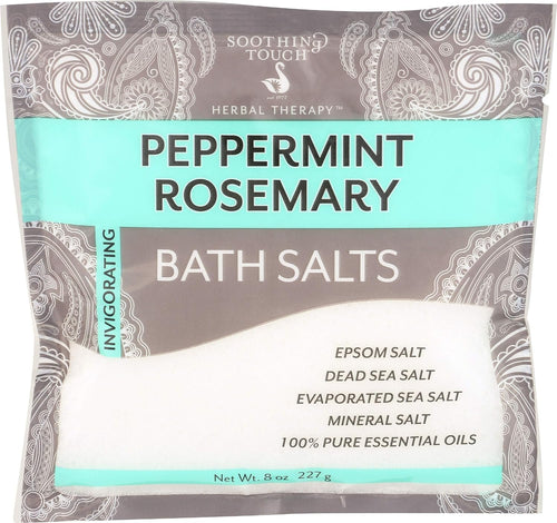 Soothing Touch Bath Salts Pouch, Peppermint Rosemary, 8 oz