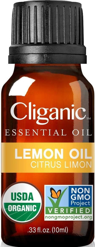 Cliganic USDA Organic Lemon Essential Oil, 100% Pure & Natural | Undiluted, for Aromatherapy, Household Cleaning | Non-GMO Verified