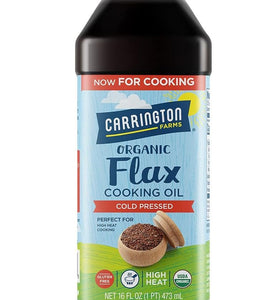 Carrington Farms Organic Flax Seed Cooking Oil – For Use in Medium to High Heat Cooking – Nutty Flavor – Rich in ALA and Omega-3 Fatty Acids