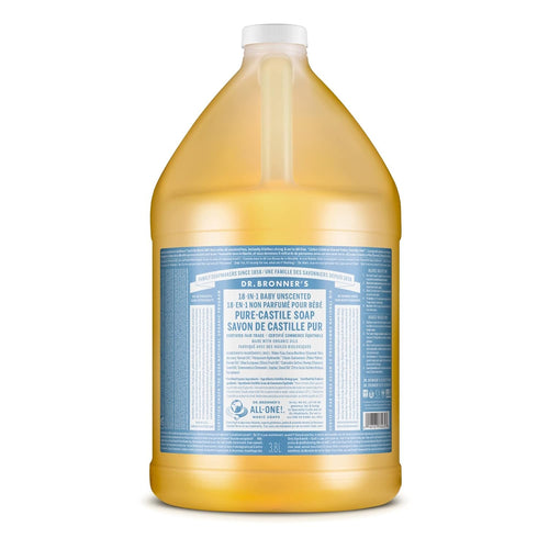 Dr. Bronner's Baby Unscented Pure-Castile Liquid Soap Refill, 1 Gallon