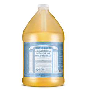 Dr. Bronner’s - Pure-Castile Liquid Soap (Baby Unscented, 1 Gallon) - Made with Organic Oils, 18-in-1 Uses: Face, Hair, Laundry and Dishes, For Sensitive Skin and Babies, No Added Fragrance, Vegan