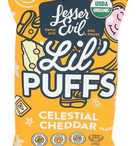 LesserEvil Organic Non-Dairy Cheddar Lil' Puffs, 2.5 OZ