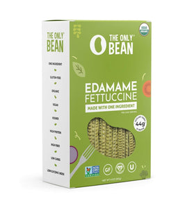 The Only Bean - Organic Edamame Fettuccine Pasta - High Protein, Keto Friendly, Gluten-Free, Vegan, Non-GMO, Kosher, Low Carb, Plant-Based Bean Noodles - 8 oz (1 Pack)