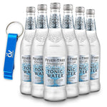 Fever-Tree Refreshingly Light Tonic Water 16.9 Fl oz (Pack of 6) with Opulent Variety Keychain Bottle Opener | Original, No Artificial Sweeteners, Flavorings, or Preservatives