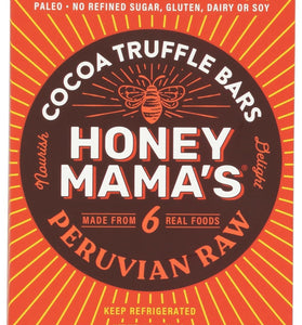 HONEY MAMAS Peruvian Raw Cocoa Truffle Bar, 2.5 OZ