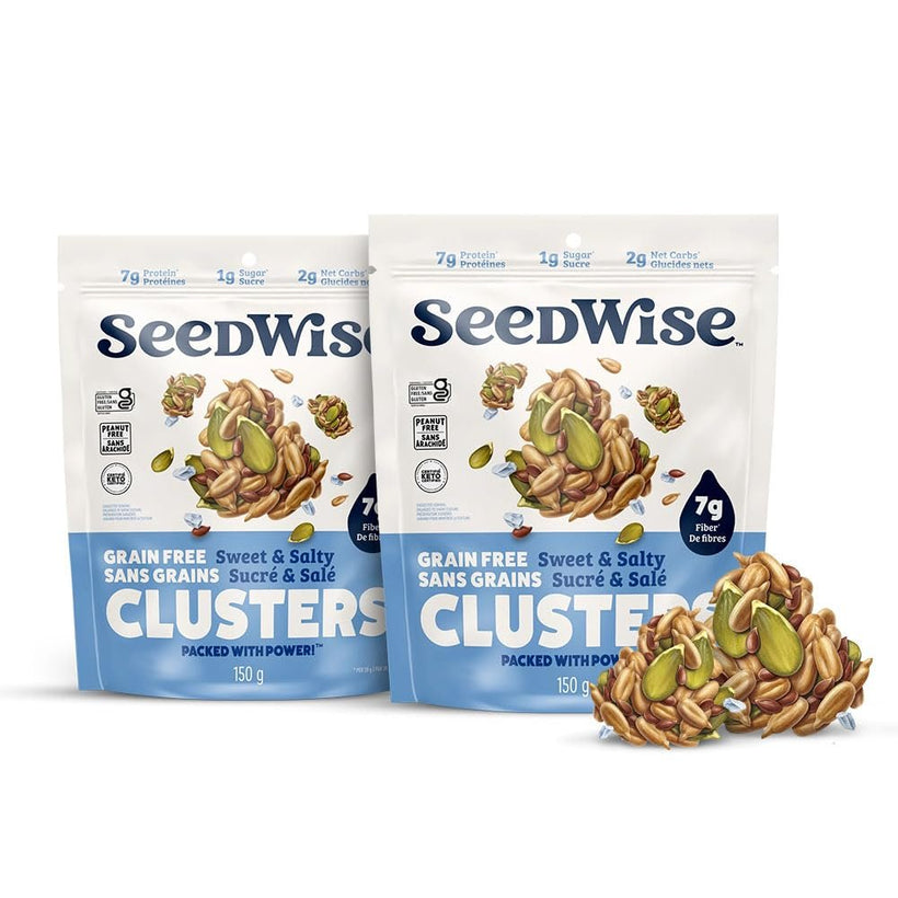 Grain free Granola Sweet and Salty Clusters Low Carb Keto Snack Bundle, Gluten Free Nut & Seed Mix for Healthy Snacking, Shareable Resealable Bulk Bag, Pack of 3