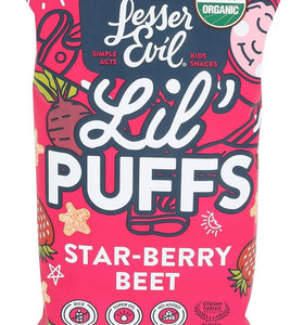 LesserEvil Organic Strawberry Beet Lil' Puffs, 2.5 OZ