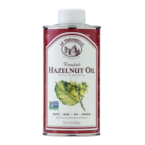 La Tourangelle Roasted Hazelnut Oil, High-Oleic Oil Great for Baking, Stir-Frying, and Vinaigrettes, 16.9 Fl Oz