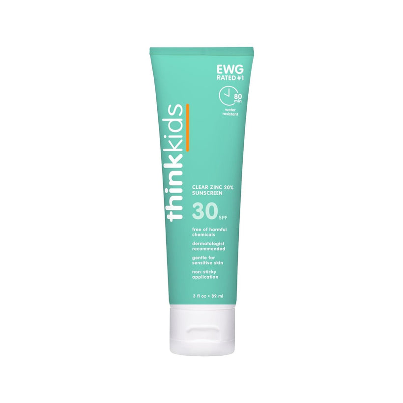 THINKBABY Kids Clear Zinc Sunscreen SPF 30, 3 FZ