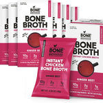 Bone Brewhouse - 9 Pack - Chicken Bone Broth Protein Powder - Ginger Beet Flavor - Keto & Paleo Friendly - Instant Soup Broth - 10g Protein - Natural Collagen & Gluten-Free - 45 Individual Packets