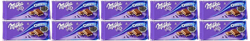 Milka Oreo Chocolate Bar, 100 g (Pack of 10)
