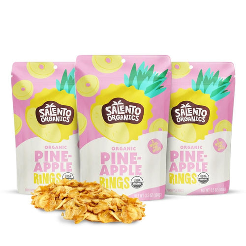 Salento Organic Dried Pineapple Rings, 3.5 oz (Pack of 3)