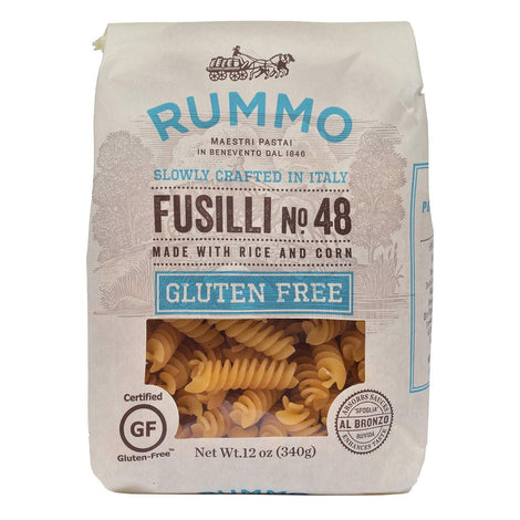 Rummo Italian Pasta GF Fusilli No.48, Always Al Dente, Certified Gluten-Free