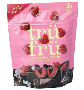 Tru Fru Nature's Raspberries Hyper-Dried Fresh in Dark Chocolate, 4.2 Ounce Bag