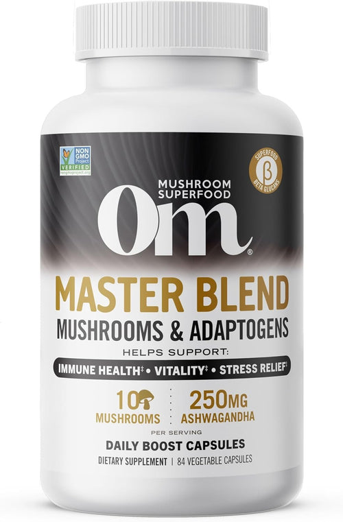 Om Mushroom Superfood Master Blend Mushroom Capsules, 168 Count