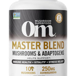 Om Mushroom Superfood Master Blend Mushrooms & Adaptogens, Capsules Supplement, 160 Count, 40 Servings, 10 Mushroom Complex, Adaptogens for Immune Health, Vitality, Stress Relief (Packaging May Vary)
