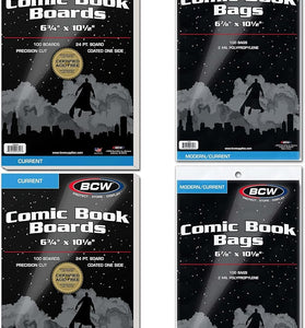 BCW Current Comic Bags and Backing Boards - 200 ct