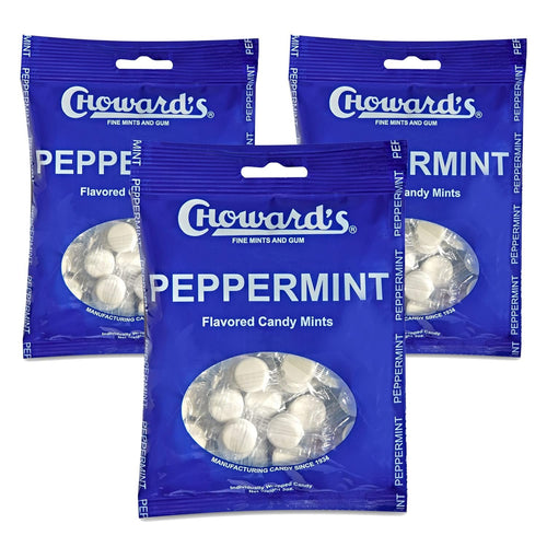 Choward's Peppermint Mints, Hard Candy Bags (Pack of 3)