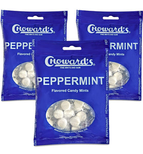 Choward's 3oz Peppermint Candy Bags 3 Pack | 49 Pieces Individually Wrapped Candy Mints | Nostalgic Peppermint Candy Bags | Perfect for Snacks in Lunchboxes, Pockets, Goodie Bags, and Birthday Parties