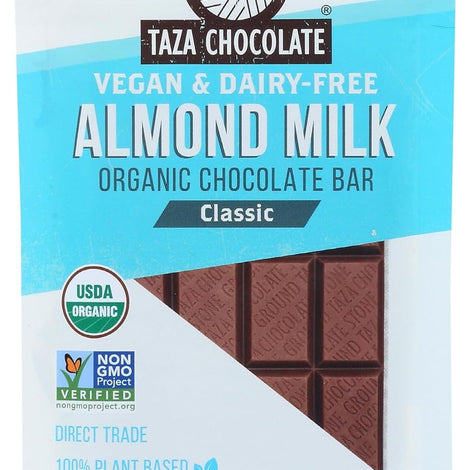 TAZA CHOCOLATES Organic Almond Milk Classic Chocolate Bar, 2.5 OZ