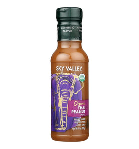 Sky Valley Thai Peanut Sauce - Gluten Free Peanut Sauce, Mild Heat, Authentic Flavor, Organic, Vegan, Non GMO, Gluten Free, Peanut Sauce for Spring Rolls- 14 Oz