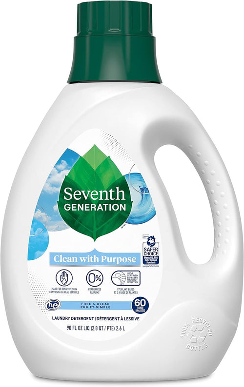 Seventh Generation Free & Clear Liquid Laundry Detergent, 90 fl oz