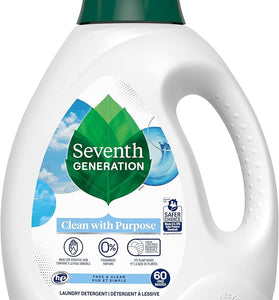 Seventh Generation Liquid Laundry Detergent, Free & Clear, 60 Loads, USDA Certified 97% Biobased, 90 Fl Oz