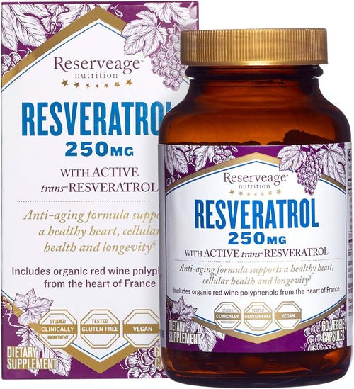 Reserveage Beauty Resveratrol 250 mg, 60 Capsules