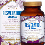 Reserveage Beauty, Resveratrol 250 mg, Antioxidant Supplement for Heart and Cellular Health, Supports Healthy Aging and Immune System, Paleo, Keto, 60 Capsules