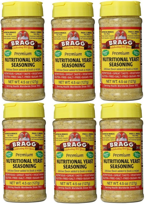 Bragg Premium Nutritional Yeast Seasoning, 4.5 oz (Pack of 6)
