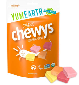 YumEarth Organic Chewys Fruit Flavored Chews, 5oz Sup, Allergy Friendly, Gluten Free, Non-GMO, Vegan, No Artificial Flavors or Dyes (Pack of 1)