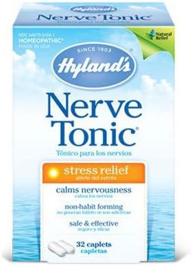 Hyland's Nerve Tonic Quick Dissolve Tablets, Stress Relief, 50 Tablets Per Bottle (5 Bottles)