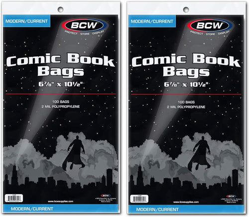 BCW Current Comic Bags, 6 7/8 x 10 1/2 in, 200 Count