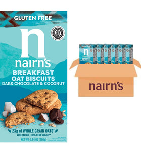 Nairn's Gluten Free Chocolate & Coconut Breakfast Biscuits, 5.64oz (Pack of 6)