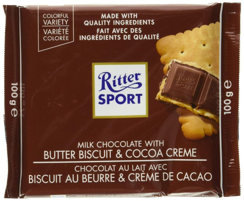 Ritter Sport Milk Chocolate with Butter Biscuit, 3.5 oz